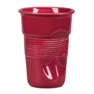 Чашка для латте Barista "мятая" 290 мл бордо, h 11,5 см