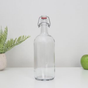 Бутылка бугельная с пробкой, 1 л, цвет прозрачный