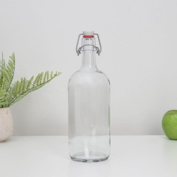 Бутылка бугельная с пробкой, 1 л, цвет прозрачный