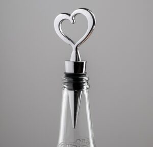 Пробка для бутылки «Сердечко», 11,5 см, цвет серебристый